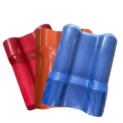 Spanish ASA Synthetic Roofing Tile Colorful Bamboo Shape Green Tile For Villa Park