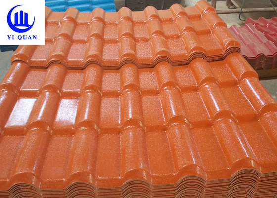 Mudah untuk menginstal genteng resin ASA warna genteng tahan lama lembaran tahan benturan
