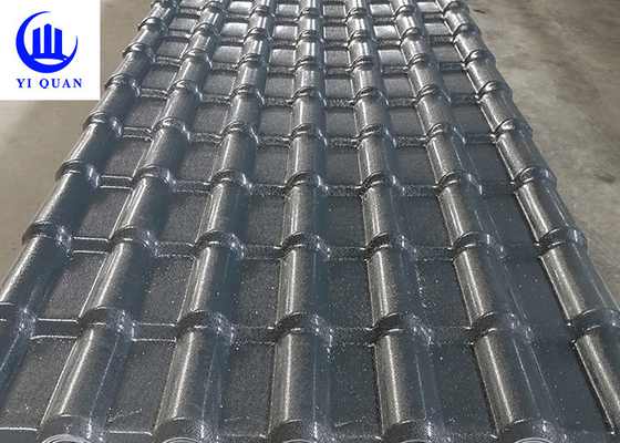 Warna ASA Plastic Spanish Roof Tiles Tahan Cuaca Umur Panjang