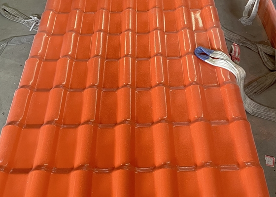 Ketahanan Suara Genteng Resin Sintetis ASA Untuk Insulasi Panas Ubin Pitch 219mm Rumah