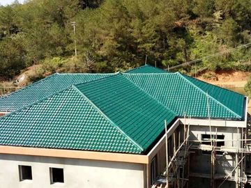 1050mm lebar Acoustic Corrugated Pvc Roofing Sheets Untuk Villa / Hotel